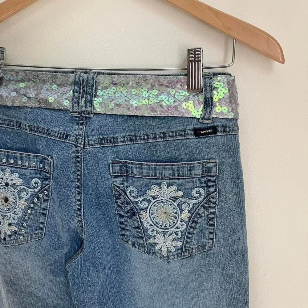 Vintage‎ Y2K Angels Sequin Flare Jeans